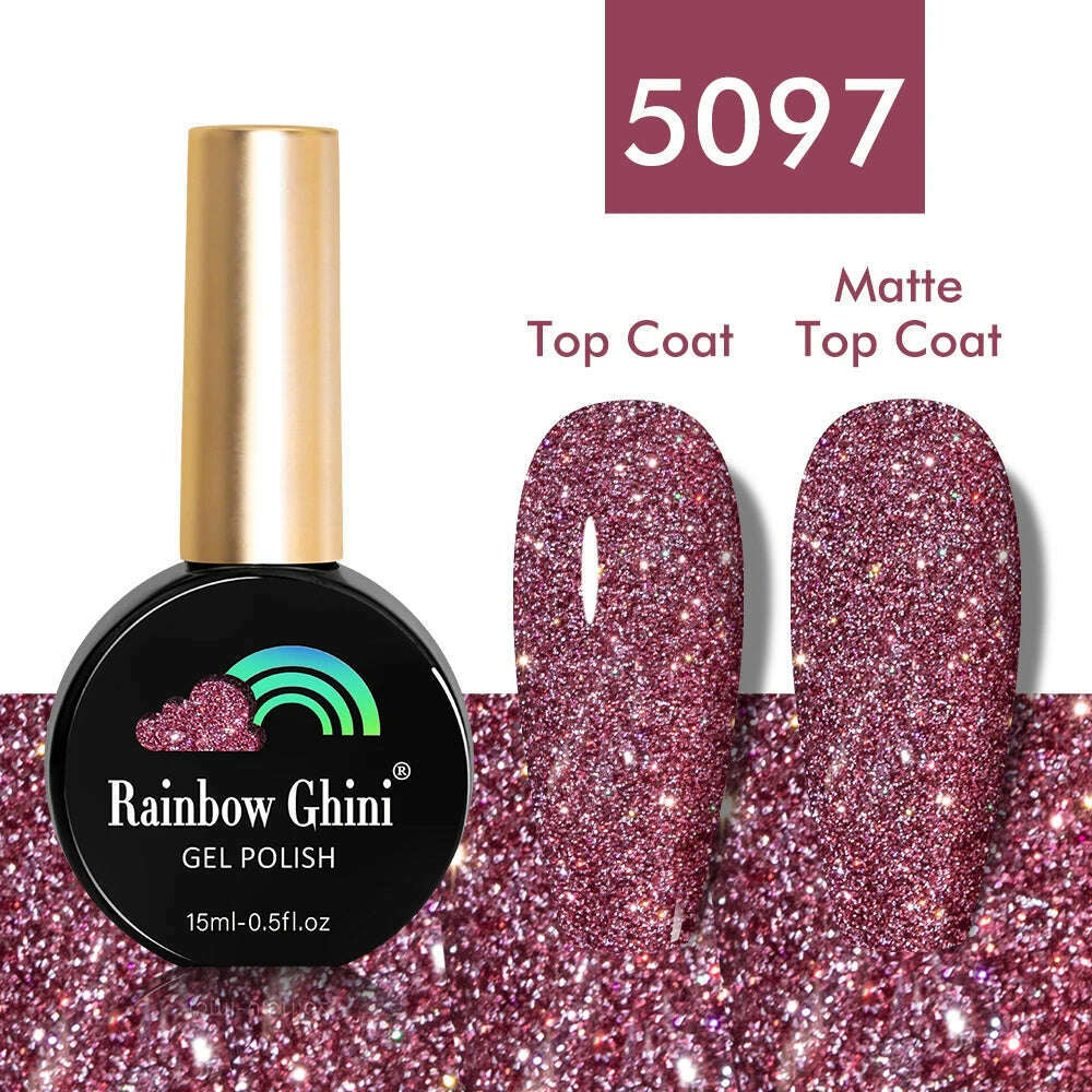 KIMLUD, Rainbow Ghini 15ml Glitter Dark Red Gel Nail Polish Semi-Permanent Varnish UV Pale Red Nail Gel Art Supplies for Professionals, 5097, KIMLUD APPAREL - Womens Clothes