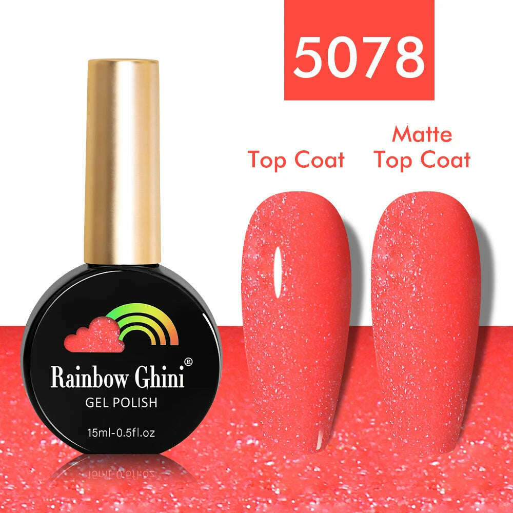 KIMLUD, Rainbow Ghini 15ml Glitter Dark Red Gel Nail Polish Semi-Permanent Varnish UV Pale Red Nail Gel Art Supplies for Professionals, 5078, KIMLUD APPAREL - Womens Clothes