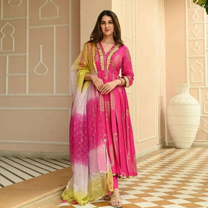 KIMLUD, Rayon Designer India Pakistan Pink Salwar Kameez Dress Party Suit Wedding, M, KIMLUD APPAREL - Womens Clothes