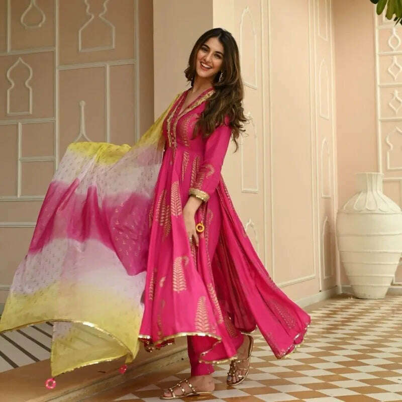 KIMLUD, Rayon Designer India Pakistan Pink Salwar Kameez Dress Party Suit Wedding, KIMLUD Womens Clothes