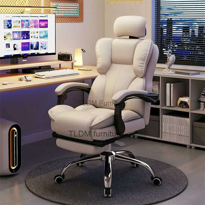 KIMLUD, Recliner Office Chair Mobile Ergonomic Lounge Luxury Floor Arm Designer Office Chair White Cadeira Ergonomica Furniture HDH, KIMLUD Womens Clothes