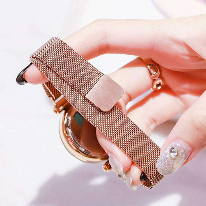 Reloj Mujer Luxury Starry Sky Women Watches Magnetic Mesh Belt Band Watch Women's Fashion Dress Wristwatch Zegarek Damski - KIMLUD