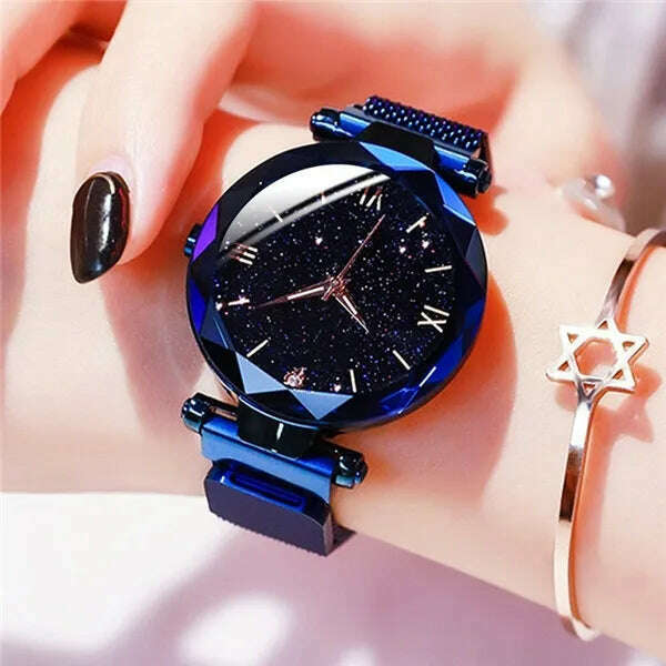 Reloj Mujer Luxury Starry Sky Women Watches Magnetic Mesh Belt Band Watch Women's Fashion Dress Wristwatch Zegarek Damski - KIMLUD