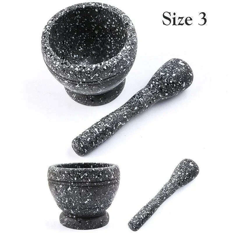 KIMLUD, Resin Setmortar and Pestle Garlic Herb Spice Mixing Grinding Crusher Bowl Restaurant Kitchen Tools, Size3, KIMLUD APPAREL - Womens Clothes