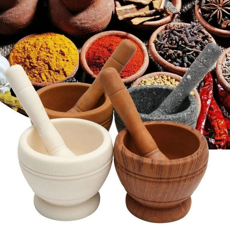 KIMLUD, Resin Setmortar and Pestle Garlic Herb Spice Mixing Grinding Crusher Bowl Restaurant Kitchen Tools, KIMLUD Womens Clothes