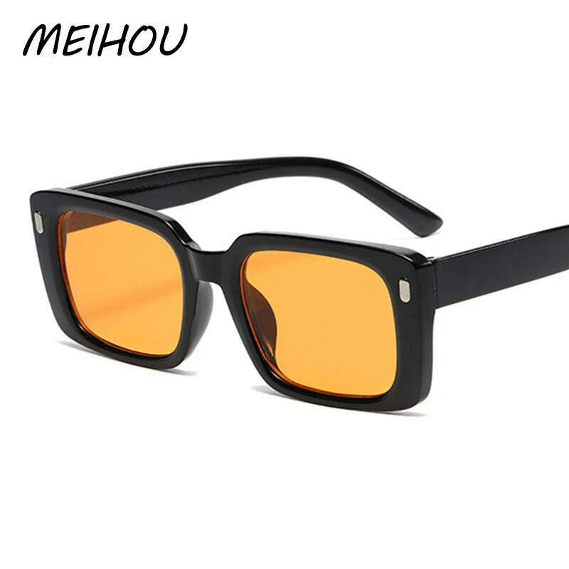 KIMLUD, Retro Classic Yellow Square Sunglasses Women Retro Rivet Popular ins Shades Sun Glasses Vintage Eyewear UV400, KIMLUD Womens Clothes