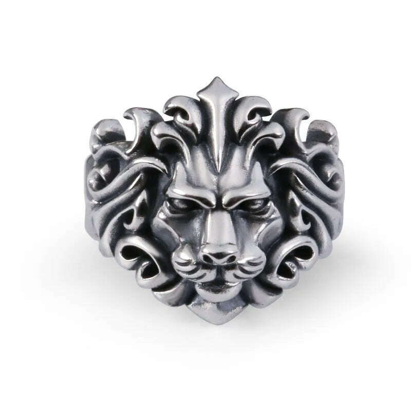 KIMLUD, Retro Lion Domineering Ring Prairie King Men's Alloy Ring Exaggerated Ring Jewelry Gift Adjustable Opening, WN967-3 / resizable, KIMLUD APPAREL - Womens Clothes