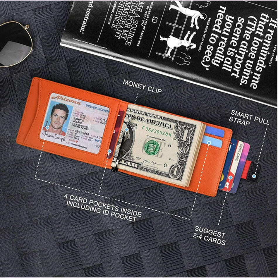 KIMLUD, Rfid Carbon Fiber Men Wallets Card Holder Slim Thin Pocket Man Magsafe Wallets Money Bags Business Black Male Purse Walet 2023, KIMLUD Womens Clothes