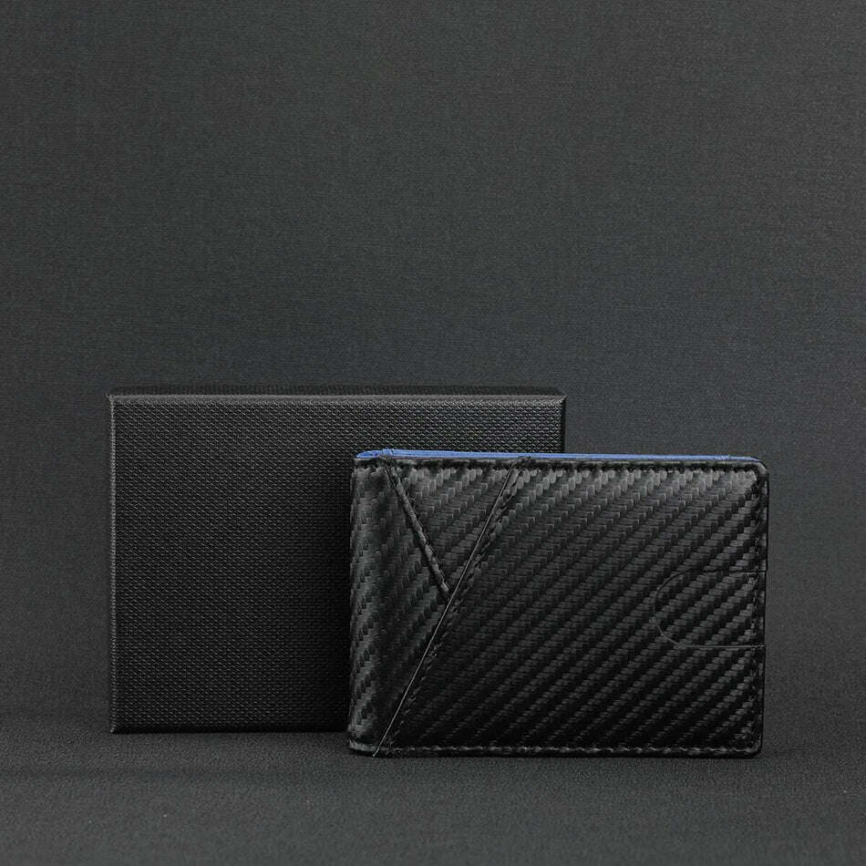 KIMLUD, Rfid Carbon Fiber Men Wallets Card Holder Slim Thin Pocket Man Magsafe Wallets Money Bags Business Black Male Purse Walet 2023, KIMLUD Womens Clothes