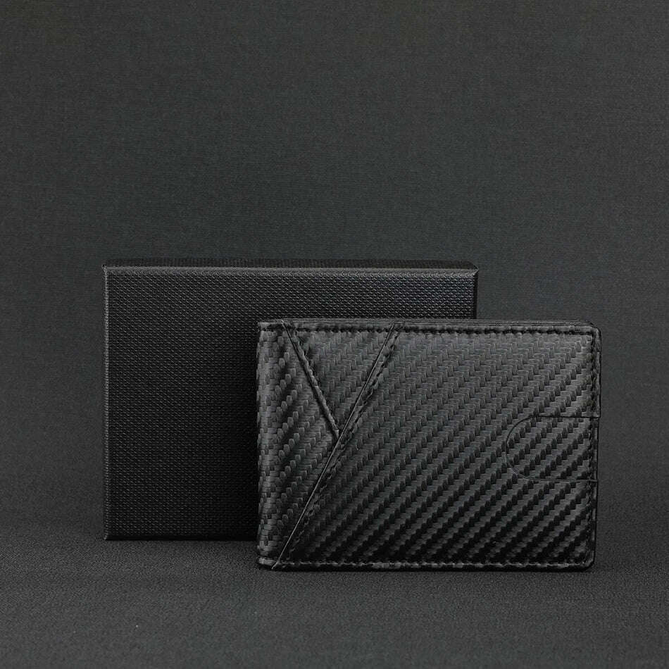 KIMLUD, Rfid Carbon Fiber Men Wallets Card Holder Slim Thin Pocket Man Magsafe Wallets Money Bags Business Black Male Purse Walet 2023, KIMLUD Womens Clothes