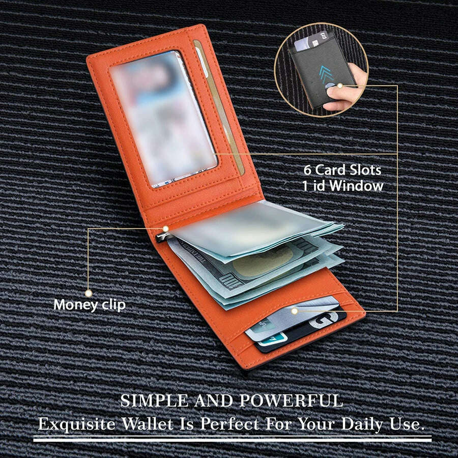 KIMLUD, Rfid Credit Card Holder Men Wallets Money Clip Luxury Slim Thin Mini Wallet Male Small Short Purse Minimalist Billfold Vallet, KIMLUD Womens Clothes