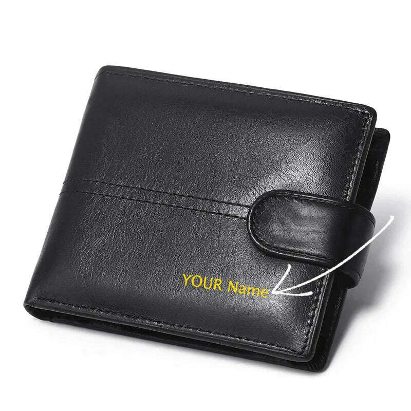 KIMLUD, Rfid Genuine Leather Wallet Men with Coin Pocket Dollar Personalised Wallet Real Leather Purse for Men, KIMLUD Womens Clothes