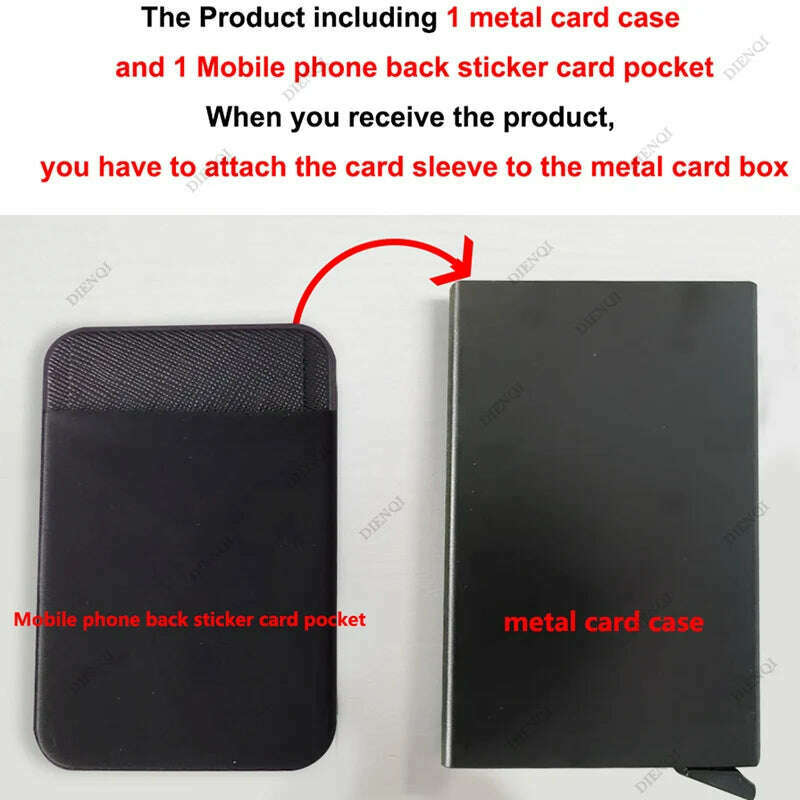 Rfid Smart Credit Card Holder Wallets Metal Slim Pop Up Minimalist Men Wallets Black Male Purse Money Bags Carteira Masculina - KIMLUD