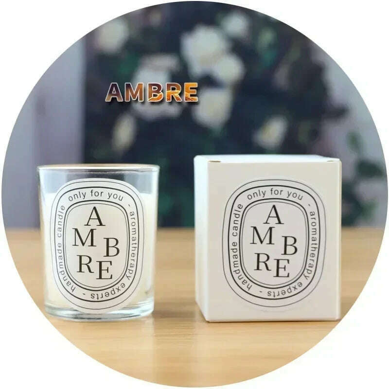 KIMLUD, Romantic Transparent Scented Fragrance Candle Light Gift Scented Aromatic Candles Guest Gift Candles Wedding Candles Candle Jar, AMBRE, KIMLUD APPAREL - Womens Clothes