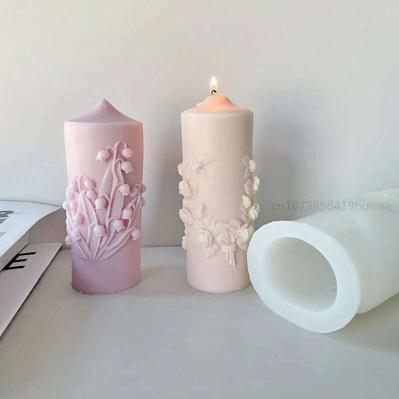 KIMLUD, Rose Flower Bouquet Scented Candle Silicone Mold DIY Handmade Handicrafts Candle Making Plaster Soap Mould Home Decoration Tools, KIMLUD Womens Clothes