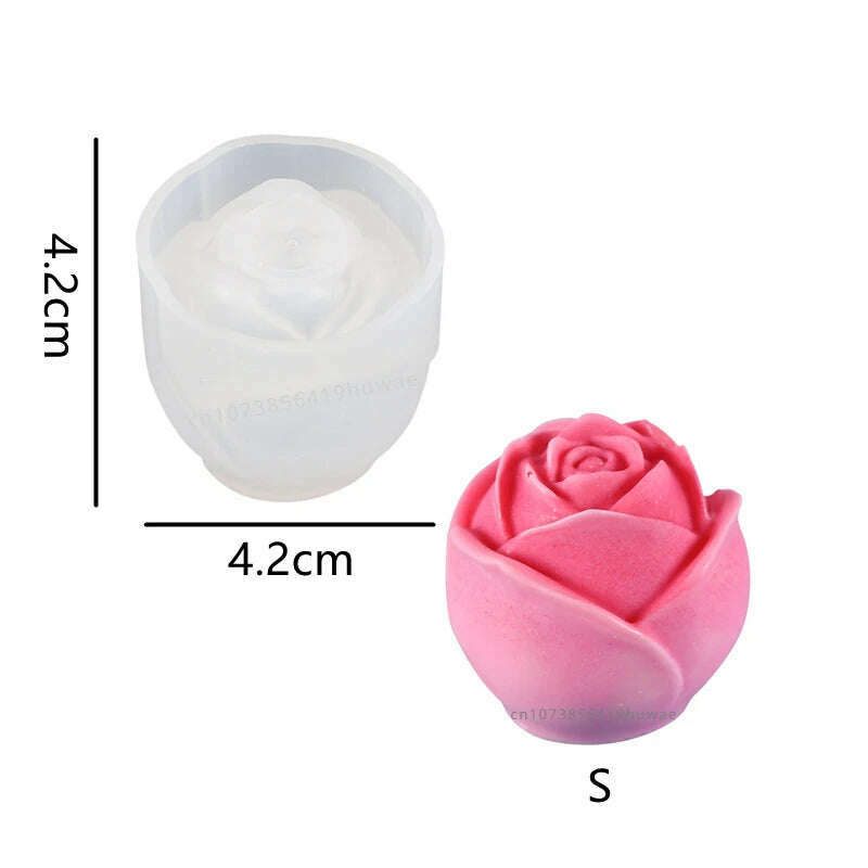 Rose Flower Bouquet Scented Candle Silicone Mold DIY Handmade Handicrafts Candle Making Plaster Soap Mould Home Decoration Tools - KIMLUD