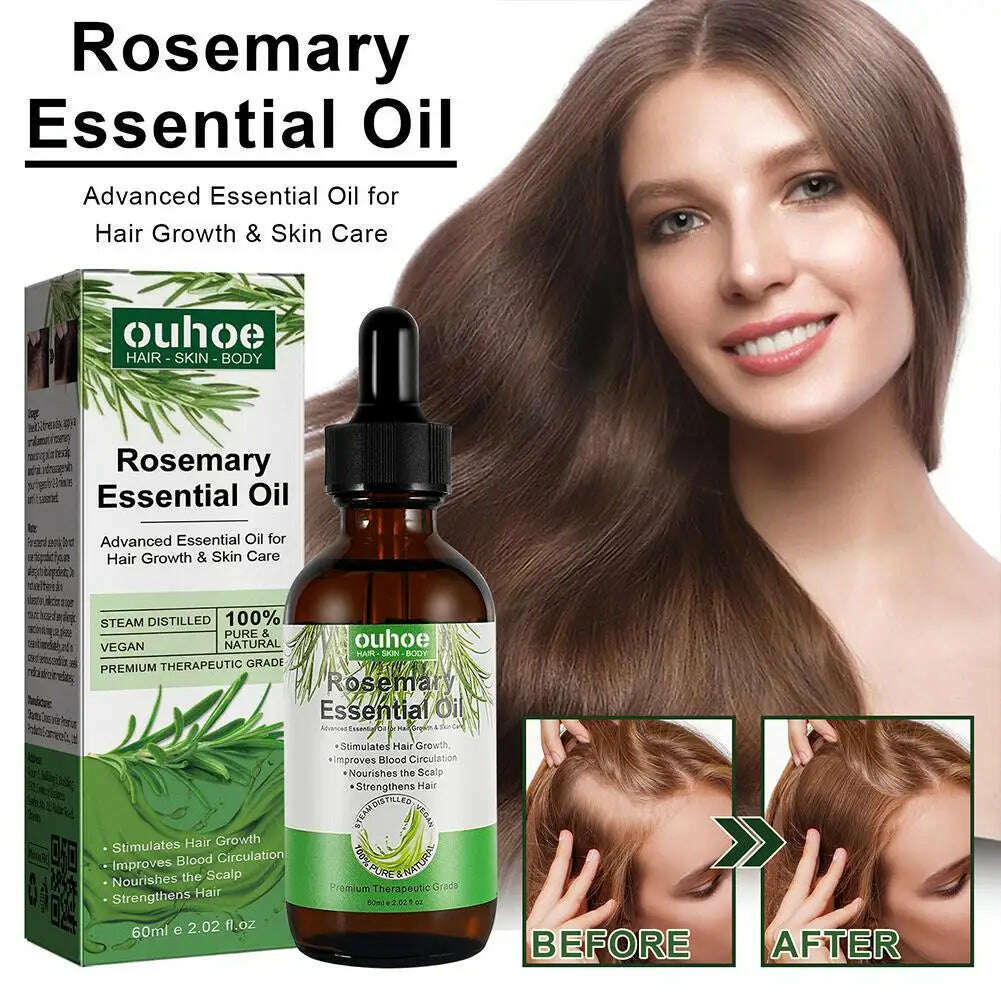 KIMLUD, Rosemary Essential Oil Oils Pure Natural 60ML Hair Essential Oils For Nourish Shiny Hair Healthy Hair Care, KIMLUD Womens Clothes