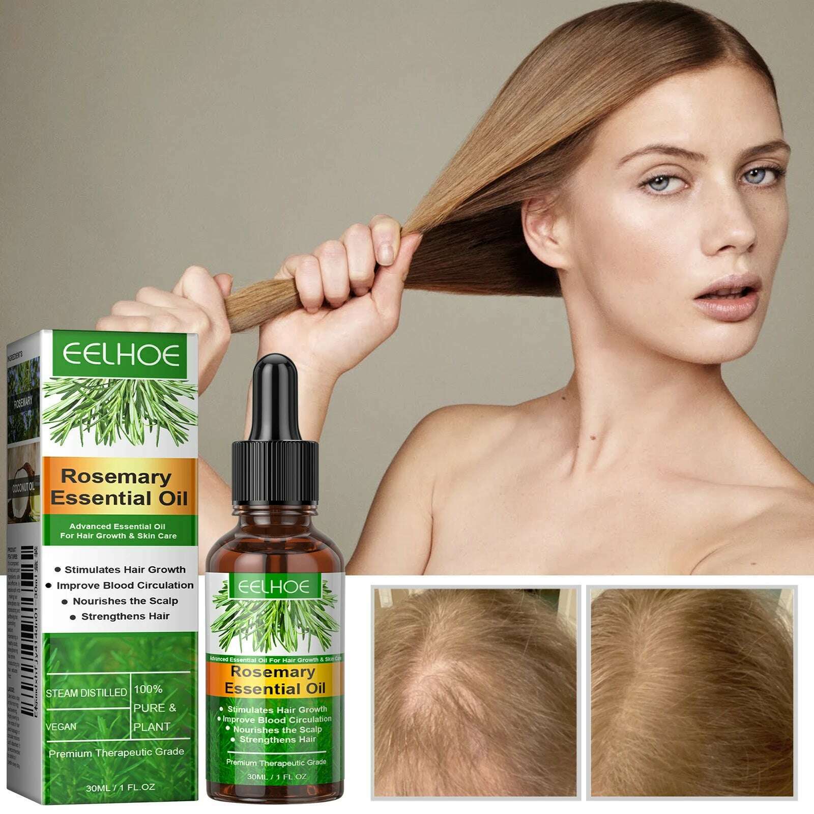 KIMLUD, Rosemary Hair Care Essential Oil Anti-frizz Growth Hairs Smooth Serum Hair Oil Anti Hairs Loss New Treatments Hair Beauty, KIMLUD Womens Clothes