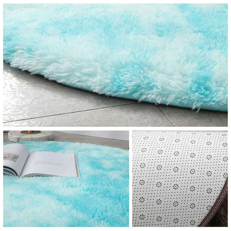 KIMLUD, Round Carpet Hanging Basket Cushion Bedroom Bed Blanket Chair Blanket Thickened Soft Water Wash Long Hair Carpet, KIMLUD Womens Clothes