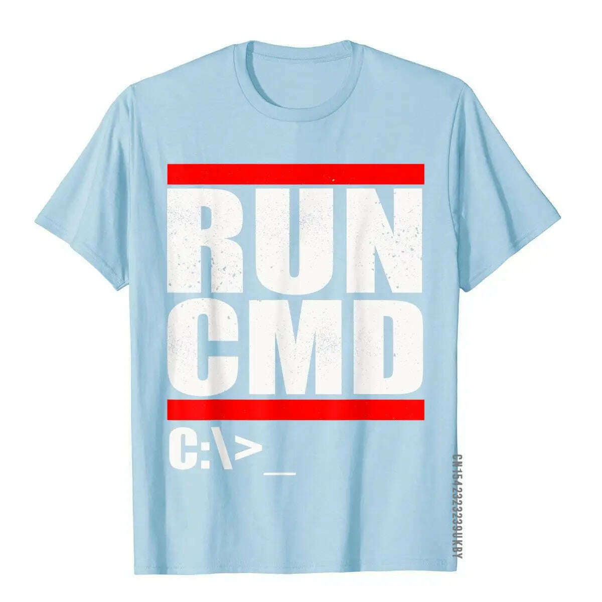 KIMLUD, Run CMD T Shirt Computer Nerd T Shirt Camisa3D Style Tops & Tees New Arrival Cotton Men Top T-Shirts, Light / S, KIMLUD APPAREL - Womens Clothes