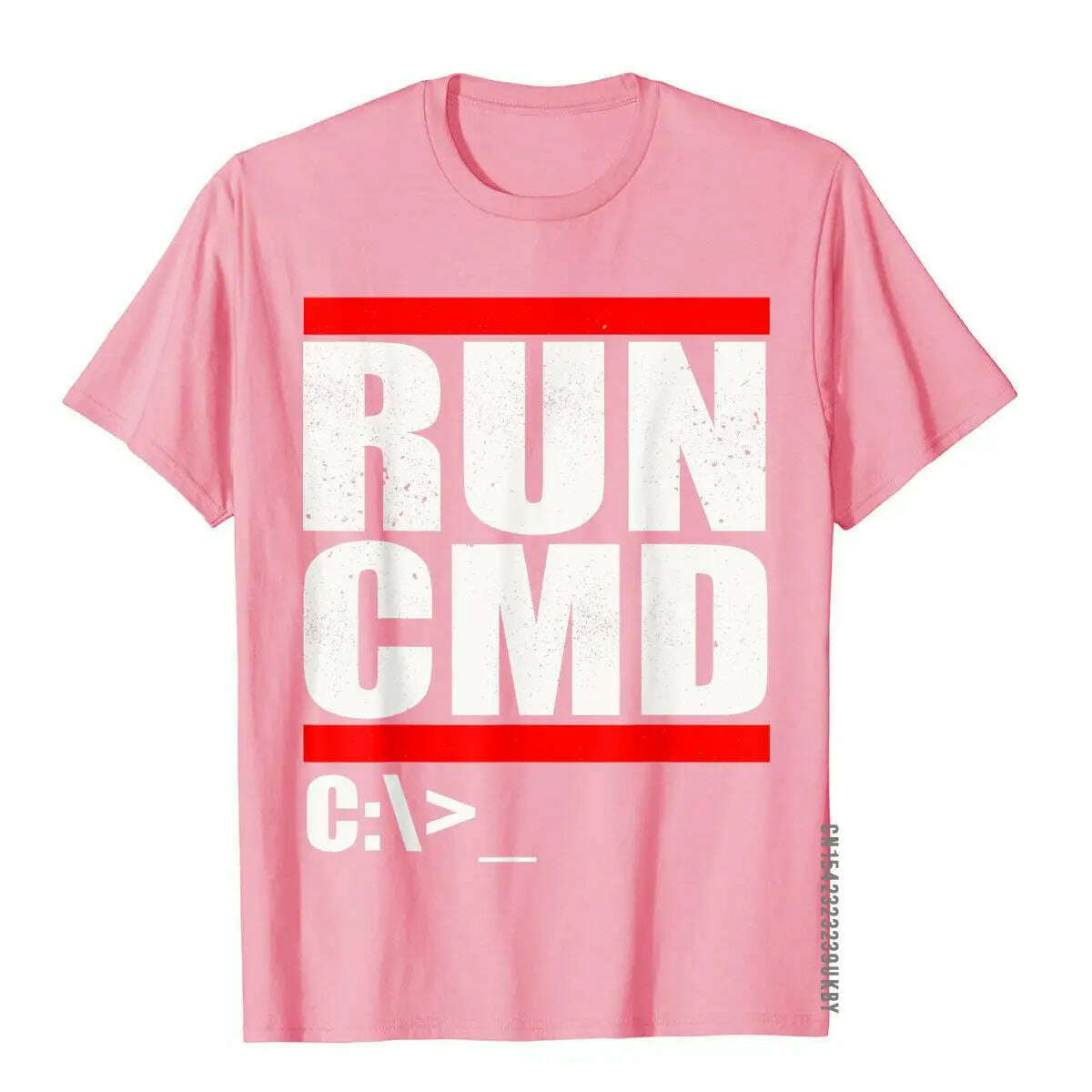 KIMLUD, Run CMD T Shirt Computer Nerd T Shirt Camisa3D Style Tops & Tees New Arrival Cotton Men Top T-Shirts, Pink / M, KIMLUD APPAREL - Womens Clothes