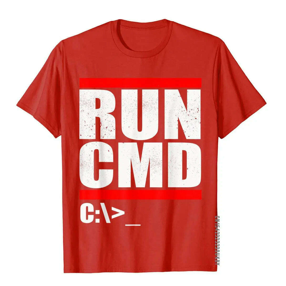 KIMLUD, Run CMD T Shirt Computer Nerd T Shirt Camisa3D Style Tops & Tees New Arrival Cotton Men Top T-Shirts, Cranberry / S, KIMLUD APPAREL - Womens Clothes