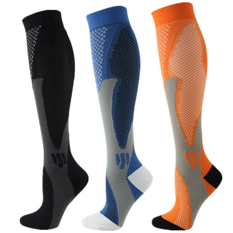 KIMLUD, S-XXL 3 Pairs Pack/Socks Compression Socks 30 Mmhg Fit For Medical Edema Diabetes Varicose Veins Running Sports Socks Size XXL, MIX003-222 / XXL, KIMLUD APPAREL - Womens Clothes