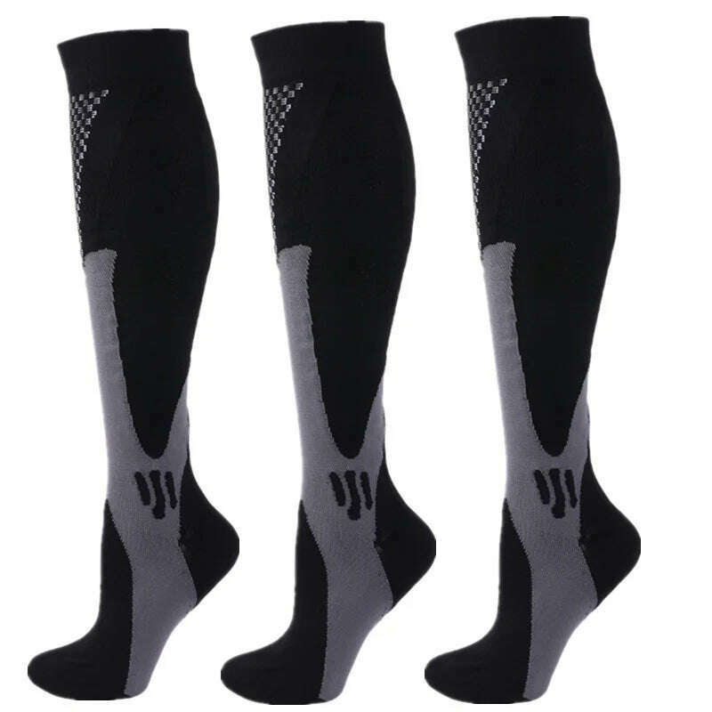 KIMLUD, S-XXL 3 Pairs Pack/Socks Compression Socks 30 Mmhg Fit For Medical Edema Diabetes Varicose Veins Running Sports Socks Size XXL, MIX003-64 / XXL, KIMLUD APPAREL - Womens Clothes