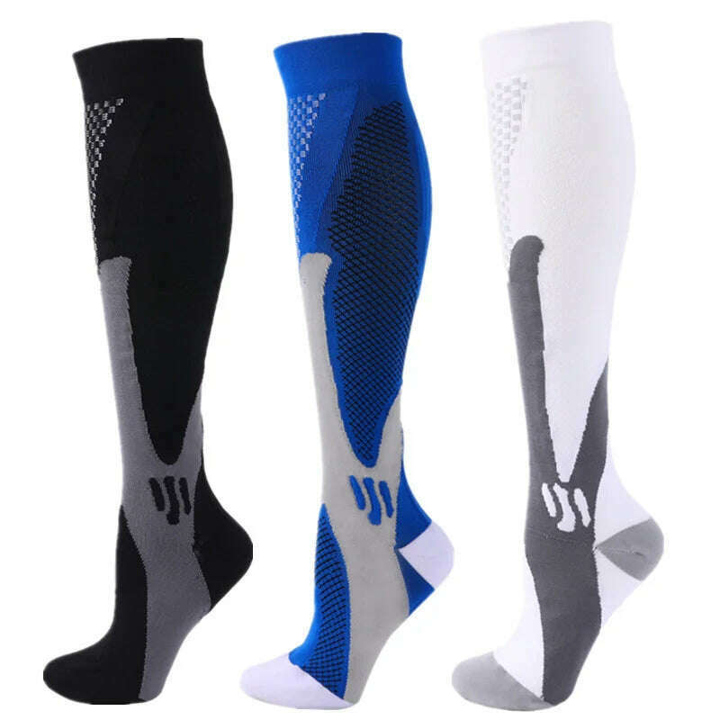 KIMLUD, S-XXL 3 Pairs Pack/Socks Compression Socks 30 Mmhg Fit For Medical Edema Diabetes Varicose Veins Running Sports Socks Size XXL, MIX003-66 / XXL, KIMLUD APPAREL - Womens Clothes