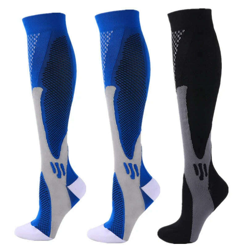 KIMLUD, S-XXL 3 Pairs Pack/Socks Compression Socks 30 Mmhg Fit For Medical Edema Diabetes Varicose Veins Running Sports Socks Size XXL, MIX003-62 / L-XL, KIMLUD APPAREL - Womens Clothes