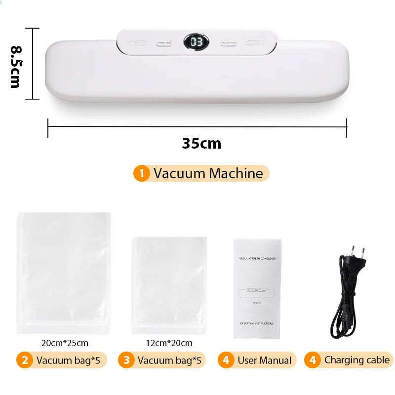 saengQ Vacuum Sealer Packaging Machine Food Vacuum Sealer With Free 10pcs Vacuum bags Household Vacuum Food Sealing - KIMLUD