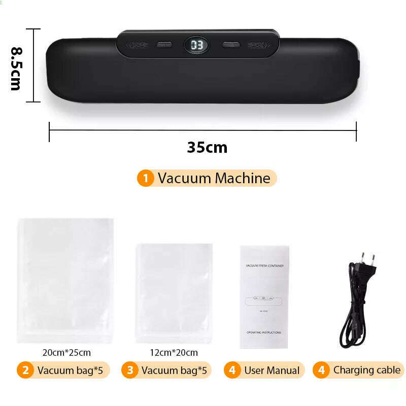 saengQ Vacuum Sealer Packaging Machine Food Vacuum Sealer With Free 10pcs Vacuum bags Household Vacuum Food Sealing - KIMLUD