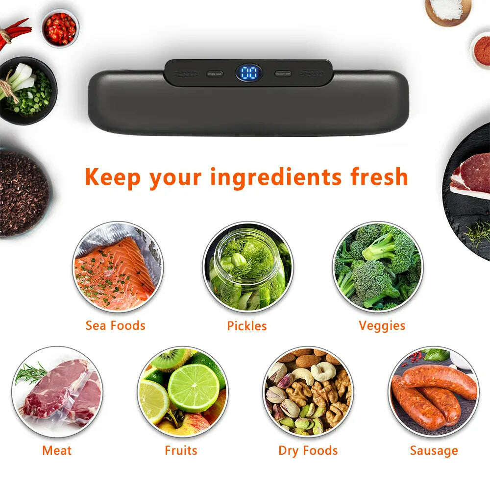 KIMLUD, saengQ Vacuum Sealer Packaging Machine Food Vacuum Sealer With Free 10pcs Vacuum bags Household Vacuum Food Sealing, KIMLUD Womens Clothes