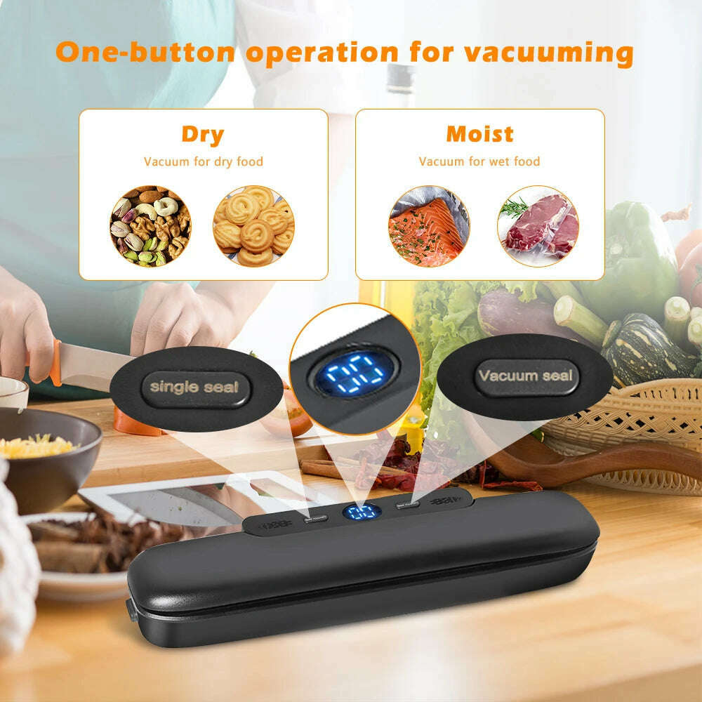 saengQ Vacuum Sealer Packaging Machine Food Vacuum Sealer With Free 10pcs Vacuum bags Household Vacuum Food Sealing - KIMLUD