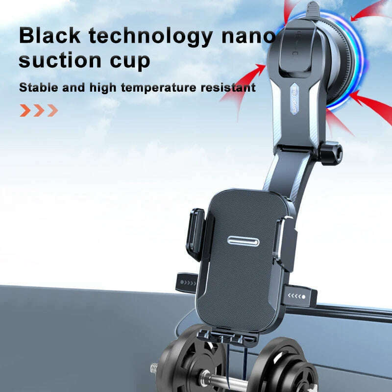 SEAMETAL Car Dashboard Phone Bracket Universal Auto Cellphone Stand For GPS Navigation Universal Desk Windshield Hanging Holder - KIMLUD