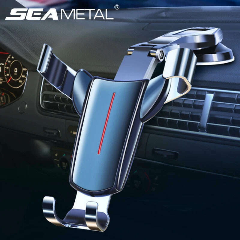 SEAMETAL Car Phone Holder Car Air Vent Mount Mobilephone Bracket GPS Stand Sucker Base for iPhone Samsung Xiaomi Cell Support - KIMLUD