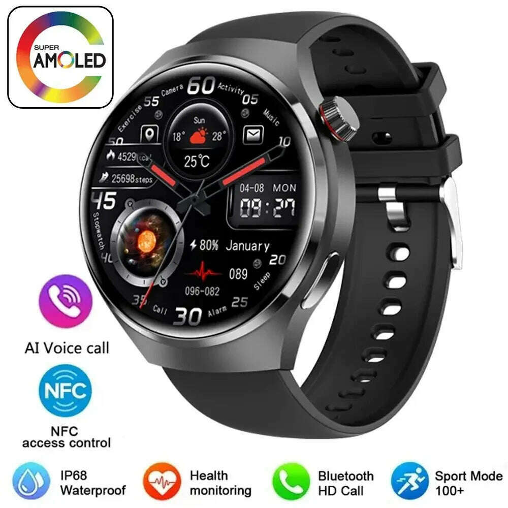 KIMLUD, SENBONO AMOLED 466*466 HD Screen Heart Rate Bluetooth Call Wireless Charging Smartwatch 2024 APP GPS Tracker NFC Smart Watch Men, KIMLUD Womens Clothes