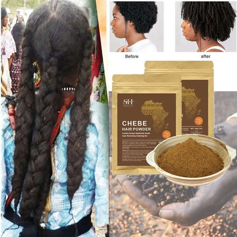 Sevich 100% Chebe Powder Effective Growthing Hair Improves Hair Density Nourishes Follicles Fast Regrowth Hair Product 100g - KIMLUD