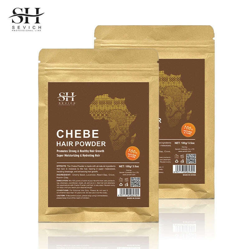 Sevich 100% Chebe Powder Effective Growthing Hair Improves Hair Density Nourishes Follicles Fast Regrowth Hair Product 100g - KIMLUD