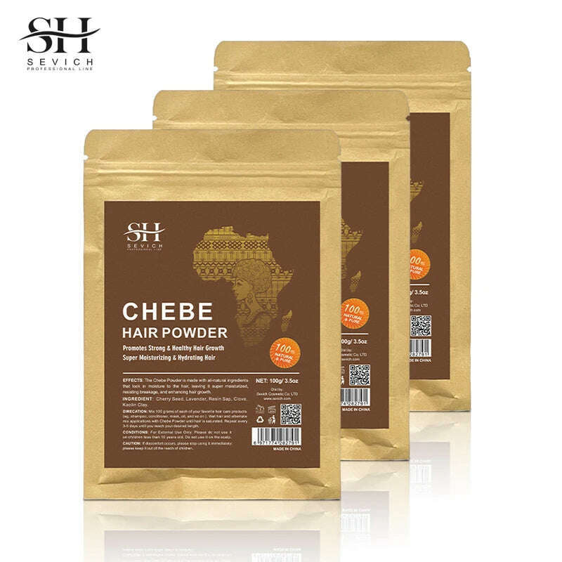 Sevich 100% Chebe Powder Effective Growthing Hair Improves Hair Density Nourishes Follicles Fast Regrowth Hair Product 100g - KIMLUD