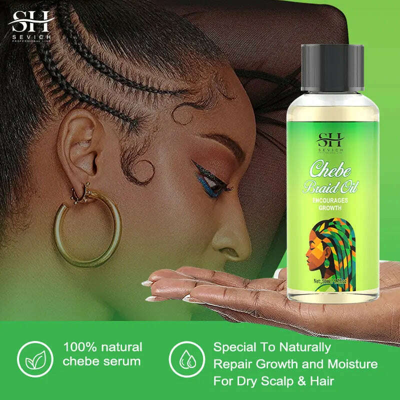 Sevich Chebe Hair Growth Serum Africa Traction Alopecia Chebe Anti Hair Loss Treatment Crazy Fast Hair Growing Oil Hair Care - KIMLUD