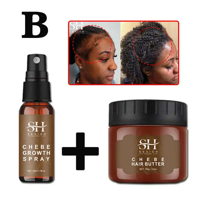 Sevich Chebe Hair Loss Treatment Spray Traction Alopecia Chebe Powder Essential Oil Africa Crazy Hair Growth Products Hair Care - KIMLUD