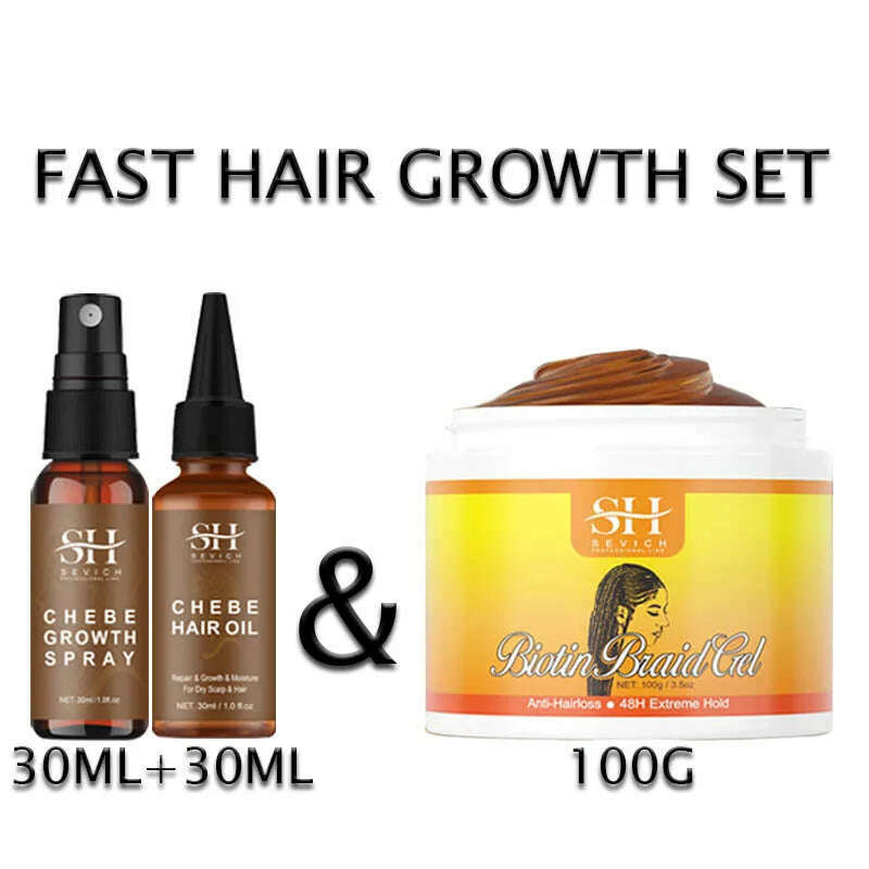 Sevich Chebe Hair Loss Treatment Spray Traction Alopecia Chebe Powder Essential Oil Africa Crazy Hair Growth Products Hair Care - KIMLUD