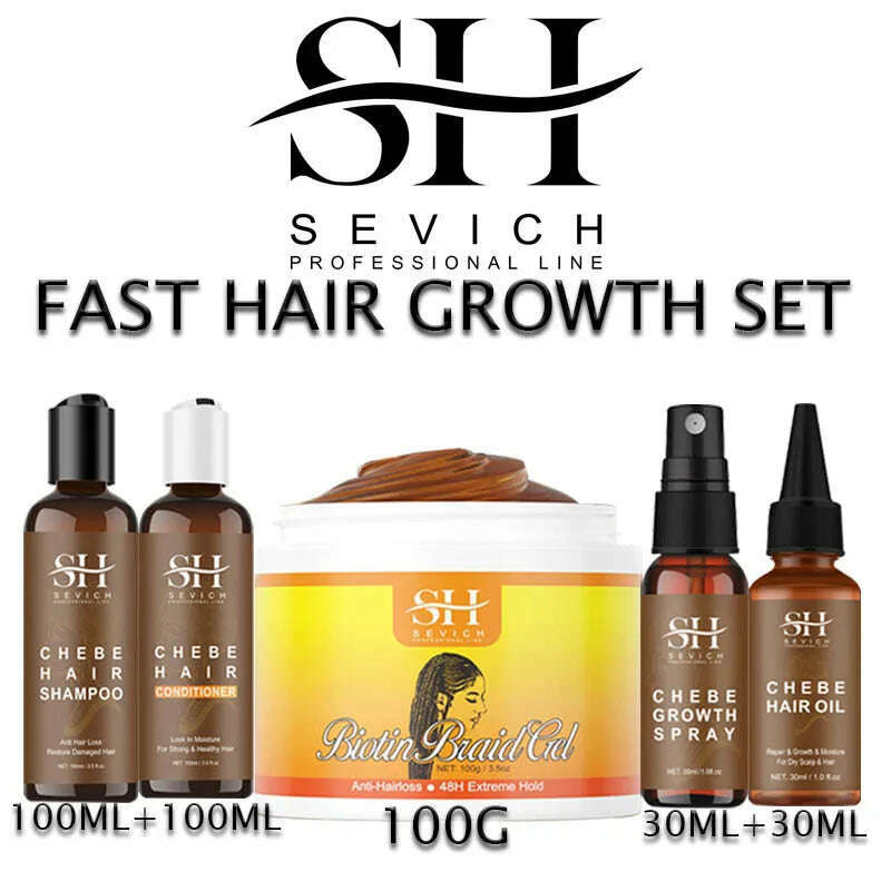 Sevich Chebe Hair Loss Treatment Spray Traction Alopecia Chebe Powder Essential Oil Africa Crazy Hair Growth Products Hair Care - KIMLUD