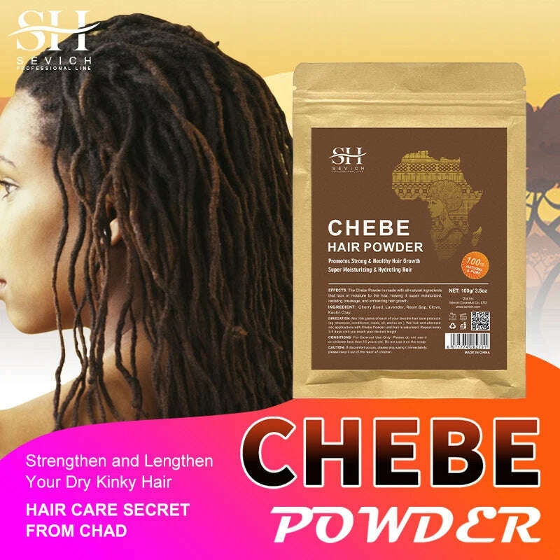 KIMLUD, Sevich Hot sale 100g Chebe Powder From Chad 100% Natural Hair Regrowth 2 Month Super Fast Hair Growth Treatment Get Rid of Wigs, KIMLUD Womens Clothes