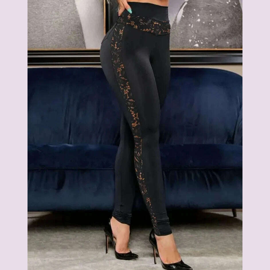 Sexy Women&#39;s Stretch High Waist Pencil Pants Skinny Trousers - KIMLUD