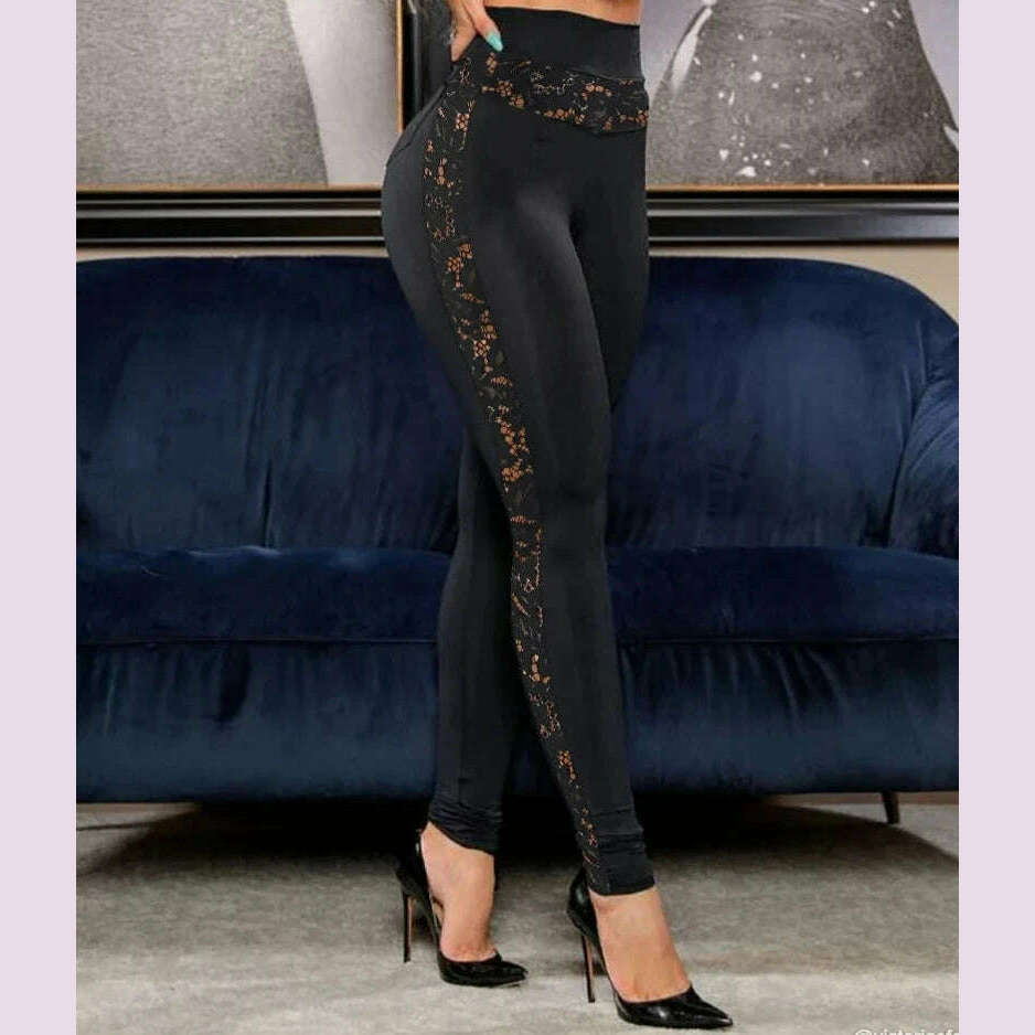 Sexy Women&#39;s Stretch High Waist Pencil Pants Skinny Trousers - KIMLUD