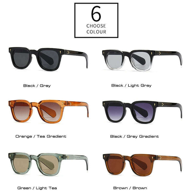 KIMLUD, SHAUNA Retro Square Men Rivets Sunglasses Shades UV400 Fashion Women Green Sun Glasses, KIMLUD Womens Clothes
