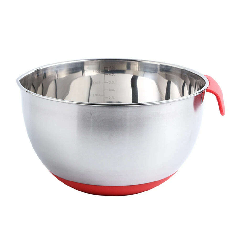 KIMLUD, Silicone Bottom Tableware Mixing Bowl Non-Slip Food Container Thickened Kitchen Utensil Stainless Steel With Lid, without Lid 18cm, KIMLUD APPAREL - Womens Clothes