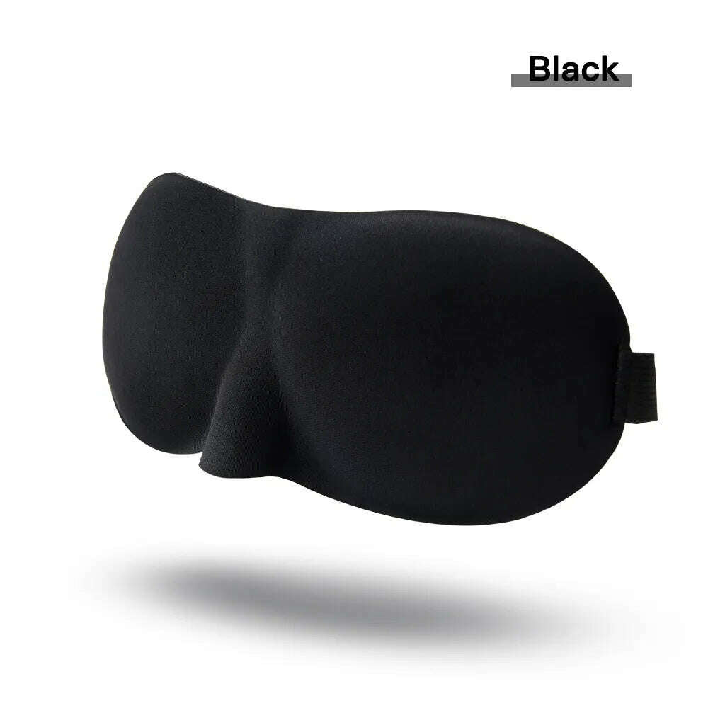 KIMLUD, Silk Sleeping Mask Soft Smooth Sleep Mask For Eyes Travel Shade Cover Rest Relax Sleeping Blindfold Eye Cover Sleeping Aid, Type C-Black, KIMLUD APPAREL - Womens Clothes